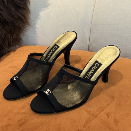 High Quality Luxury Chanel High Heel Slippers