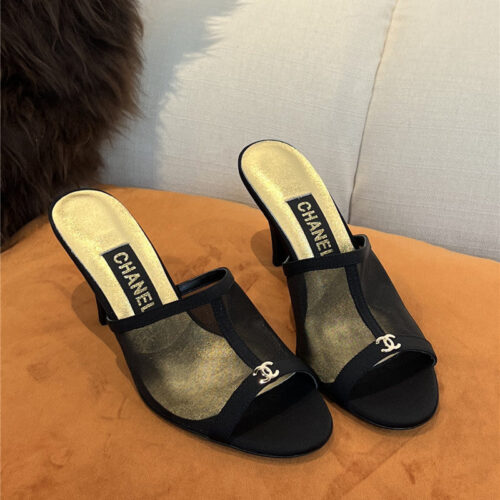 High Quality Luxury Chanel High Heel Slippers alternate view