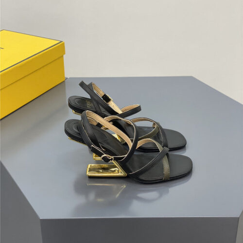 High Quality Luxury Fendi Mink Heeled Sandals alternate view