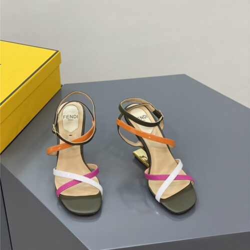 High Quality Luxury Fendi Mink Heeled Sandals – Style 75571 alternate view