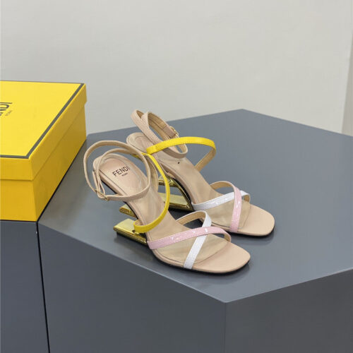 High Quality Luxury Fendi Mink Heeled Sandals – Style 37715