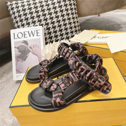 High Quality Luxury Fendi Letters Webbing Sandals alternate view