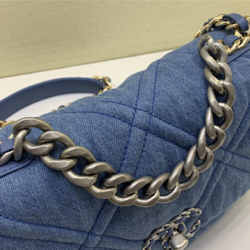 High Quality Luxury Chanel Denim Light Silver 19 Bag product detail