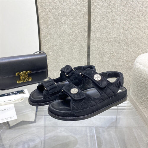 High Quality Luxury Chanel Velcro Sandals – Style 15494 alternate view