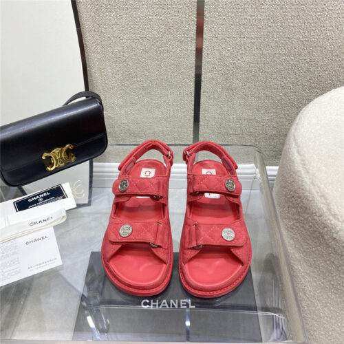High Quality Luxury Chanel Velcro Sandals – Style 17190 alternate view