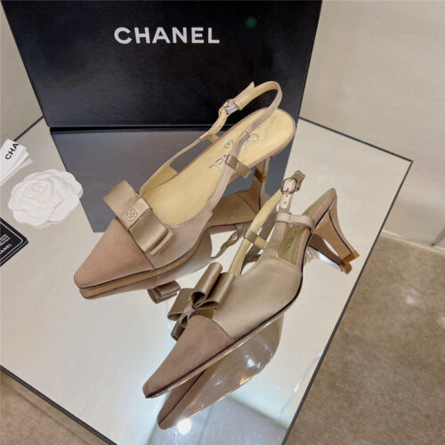 High Quality Luxury Chanel Rhinestone Buckle Bow Sandals alternate view