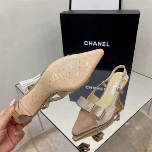 High Quality Luxury Chanel Rhinestone Buckle Bow Sandals product detail