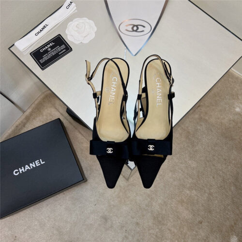 High Quality Luxury Chanel Rhinestone Buckle Bow Sandals – Style 00934 product detail