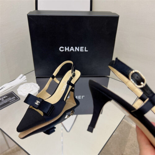 High Quality Luxury Chanel Rhinestone Buckle Bow Sandals – Style 00934 product detail