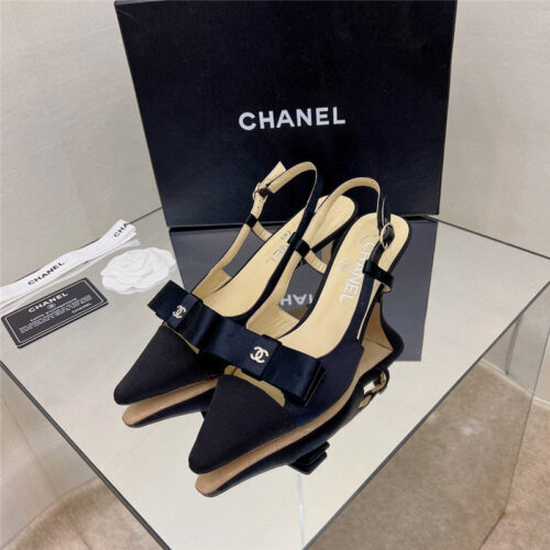 High Quality Luxury Chanel Rhinestone Buckle Bow Sandals – Style 00934