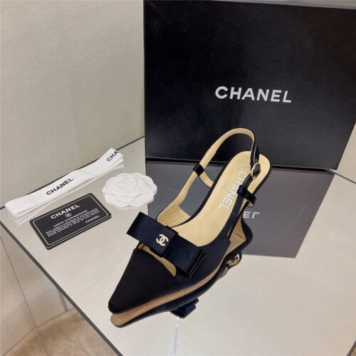 High Quality Luxury Chanel Rhinestone Buckle Bow Sandals – Style 00934 product detail
