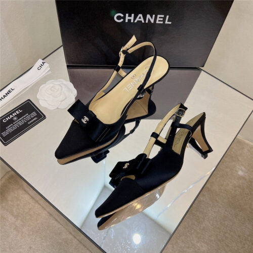 High Quality Luxury Chanel Rhinestone Buckle Bow Sandals – Style 00934 alternate view