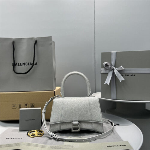 High Quality Luxury Balenciaga Hourglass Bag Silver – Style 29855 product image