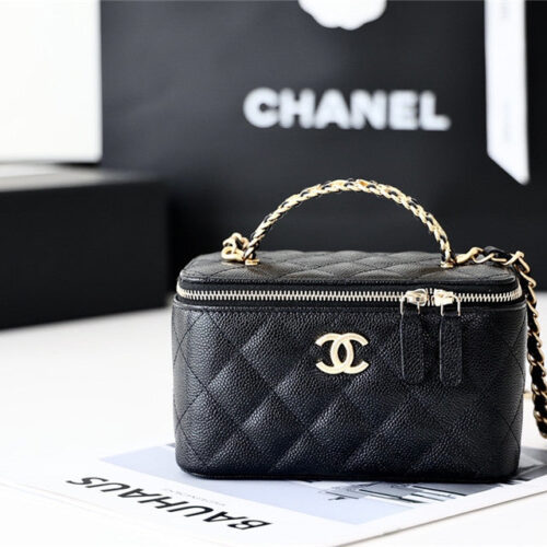 High Quality Luxury Chanel Caviar Vanity Case 17Cm