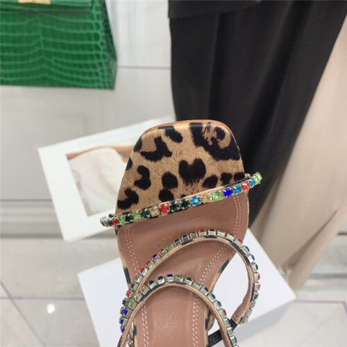 High Quality Luxury Amina Muaddi Rhinestone Heeled Sandals – Style 06499 product detail
