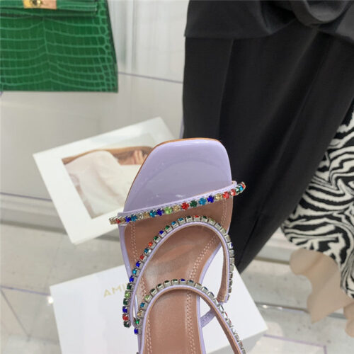 High Quality Luxury Amina Muaddi Rhinestone Heeled Sandals – Style 42659 product detail
