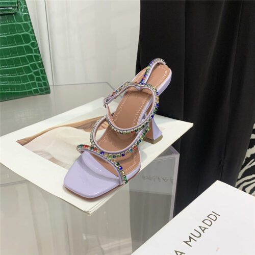High Quality Luxury Amina Muaddi Rhinestone Heeled Sandals – Style 42659 product detail
