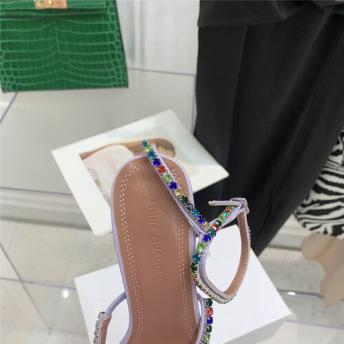 High Quality Luxury Amina Muaddi Rhinestone Heeled Sandals – Style 42659 product detail