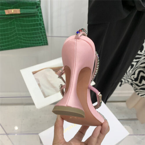 High Quality Luxury Amina Muaddi Rhinestone Heeled Sandals – Style 44355 product detail