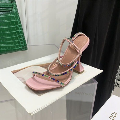 High Quality Luxury Amina Muaddi Rhinestone Heeled Sandals – Style 44355 product detail