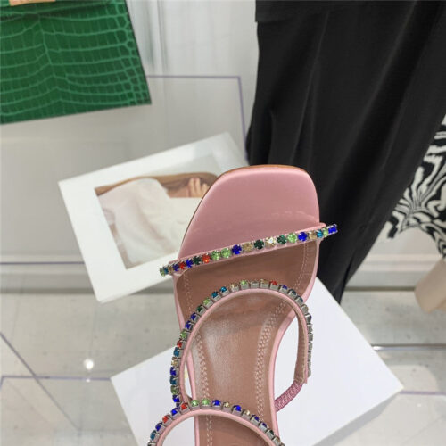 High Quality Luxury Amina Muaddi Rhinestone Heeled Sandals – Style 44355 product detail