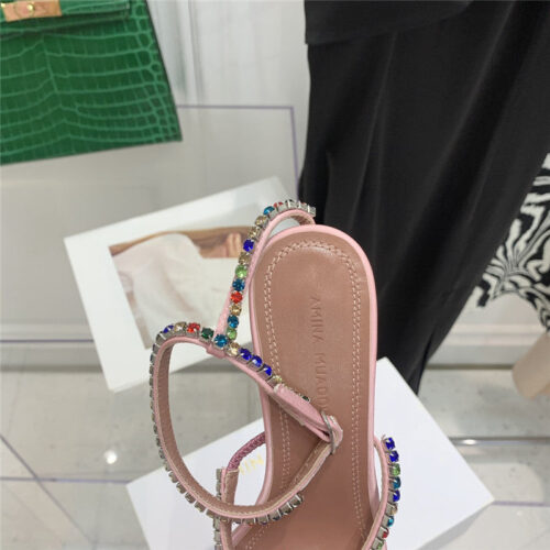 High Quality Luxury Amina Muaddi Rhinestone Heeled Sandals – Style 44355 product detail