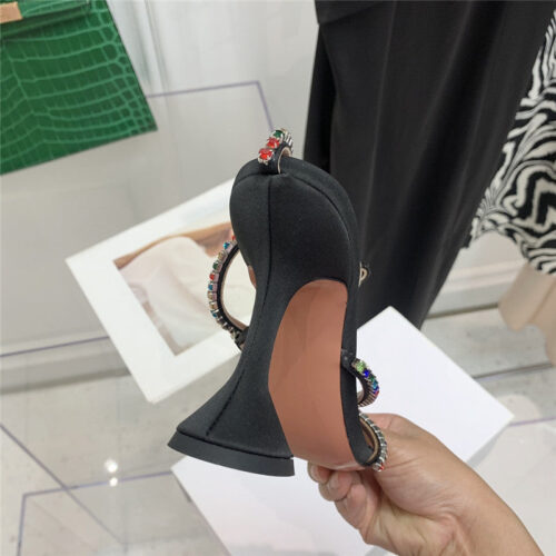 High Quality Luxury Amina Muaddi Rhinestone Heeled Sandals product detail