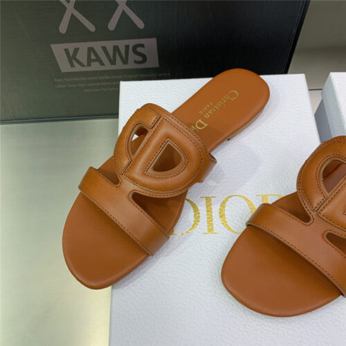 High Quality Luxury Dior Cd Logo Block Heel Cutout Slippers – Style 30022 product detail