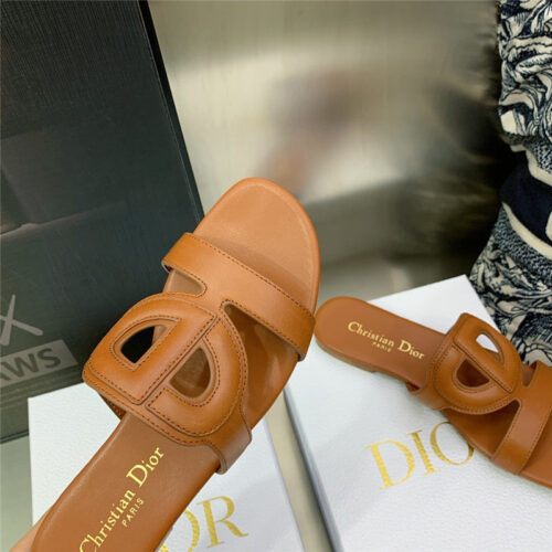 High Quality Luxury Dior Cd Logo Block Heel Cutout Slippers – Style 30022 product detail