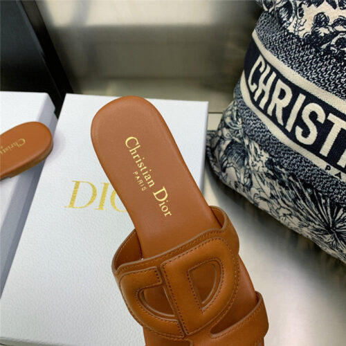 High Quality Luxury Dior Cd Logo Block Heel Cutout Slippers – Style 30022 product detail