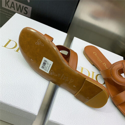 High Quality Luxury Dior Cd Logo Block Heel Cutout Slippers – Style 30022 product detail