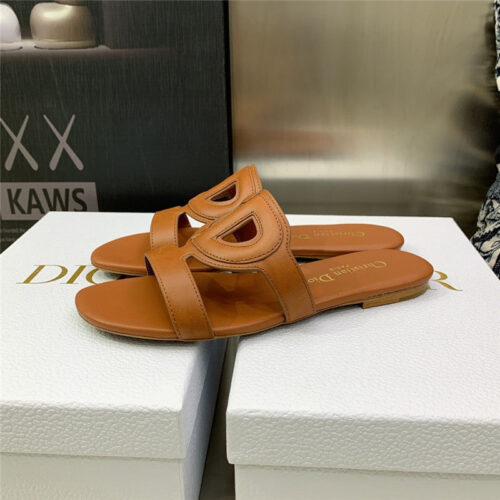 High Quality Luxury Dior Cd Logo Block Heel Cutout Slippers – Style 30022 product detail