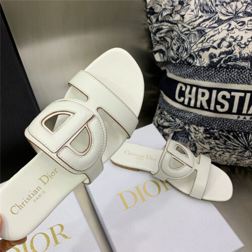 High Quality Luxury Dior Cd Logo Block Heel Cutout Slippers – Style 35654 product detail