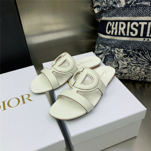 High Quality Luxury Dior Cd Logo Block Heel Cutout Slippers – Style 35654 product detail