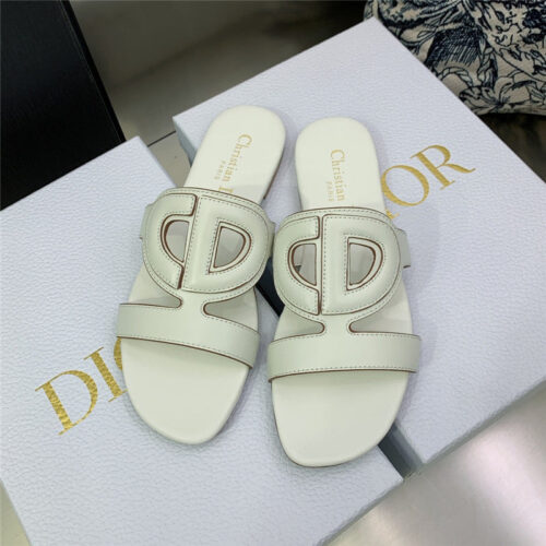 High Quality Luxury Dior Cd Logo Block Heel Cutout Slippers – Style 35654 alternate view