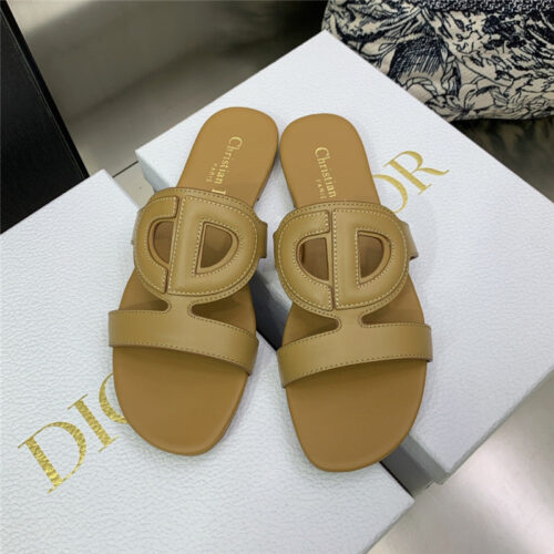 High Quality Luxury Dior Cd Logo Block Heel Cutout Slippers – Style 23782 product detail