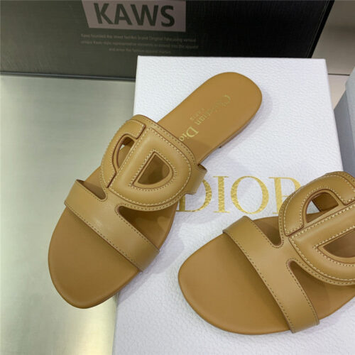 High Quality Luxury Dior Cd Logo Block Heel Cutout Slippers – Style 23782 product detail
