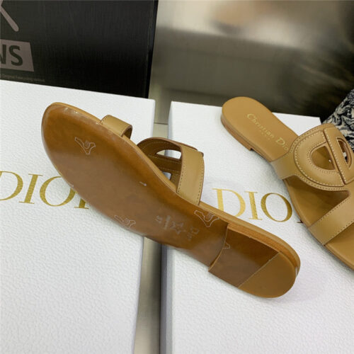 High Quality Luxury Dior Cd Logo Block Heel Cutout Slippers – Style 23782 product detail