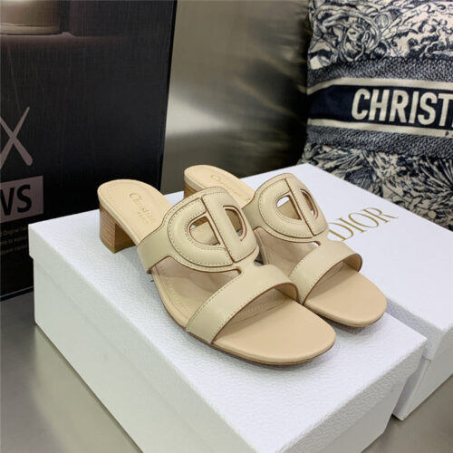 High Quality Luxury Dior Cd Logo Block Heel Cutout Sandals – Style 80902