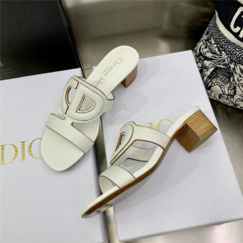 High Quality Luxury Dior Cd Logo Block Heel Cutout Sandals – Style 06886 product detail