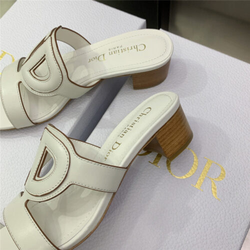 High Quality Luxury Dior Cd Logo Block Heel Cutout Sandals – Style 06886 product detail