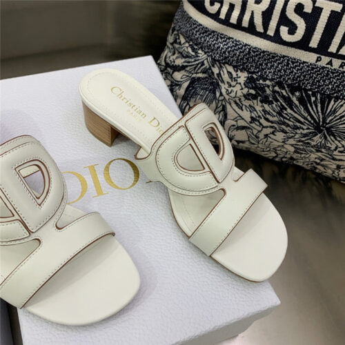 High Quality Luxury Dior Cd Logo Block Heel Cutout Sandals – Style 06886 product detail