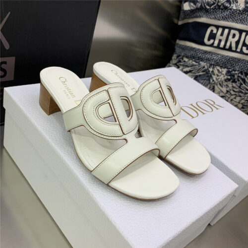 High Quality Luxury Dior Cd Logo Block Heel Cutout Sandals – Style 06886