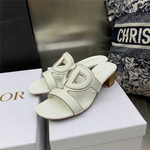 High Quality Luxury Dior Cd Logo Block Heel Cutout Sandals – Style 06886 product detail