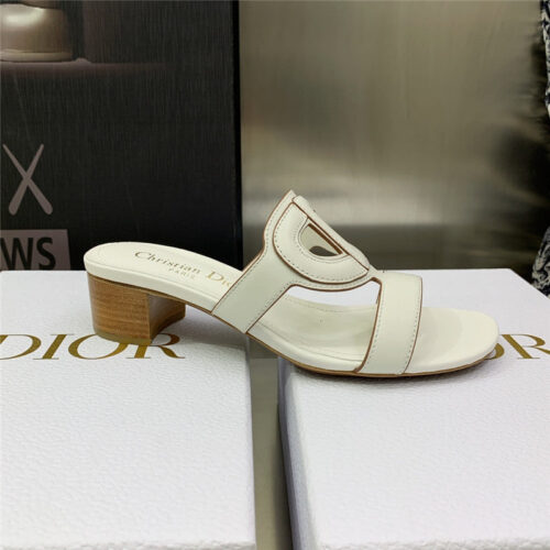 High Quality Luxury Dior Cd Logo Block Heel Cutout Sandals – Style 06886 product detail