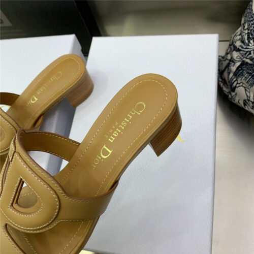 High Quality Luxury Dior Cd Logo Block Heel Cutout Sandals – Style 91622 product detail