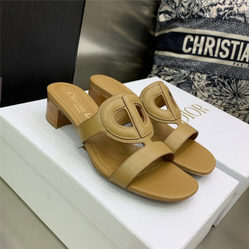 High Quality Luxury Dior Cd Logo Block Heel Cutout Sandals – Style 91622