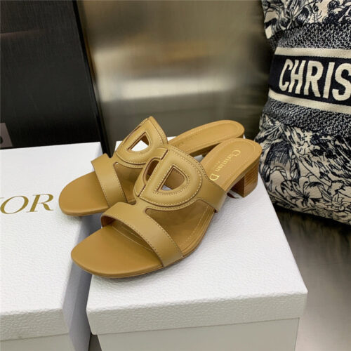 High Quality Luxury Dior Cd Logo Block Heel Cutout Sandals – Style 91622 alternate view