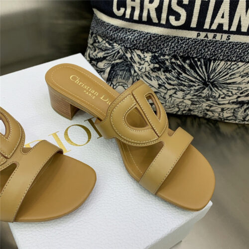 High Quality Luxury Dior Cd Logo Block Heel Cutout Sandals – Style 91622 product detail