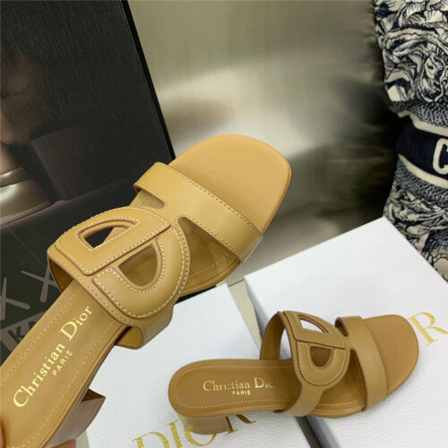 High Quality Luxury Dior Cd Logo Block Heel Cutout Sandals – Style 91622 product detail